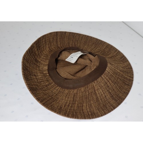 Free People Floppy Brim Hat Brown Knit Boho Sun Hat Beach Vacation - Picture 5 of 6