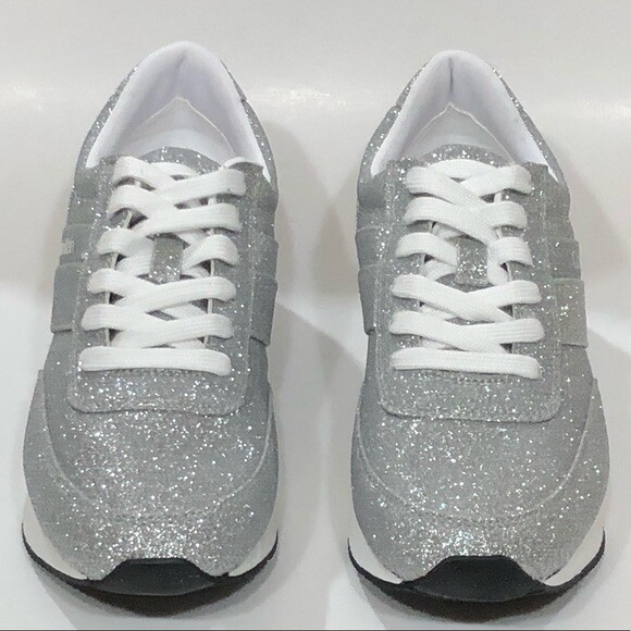 silver color sneakers