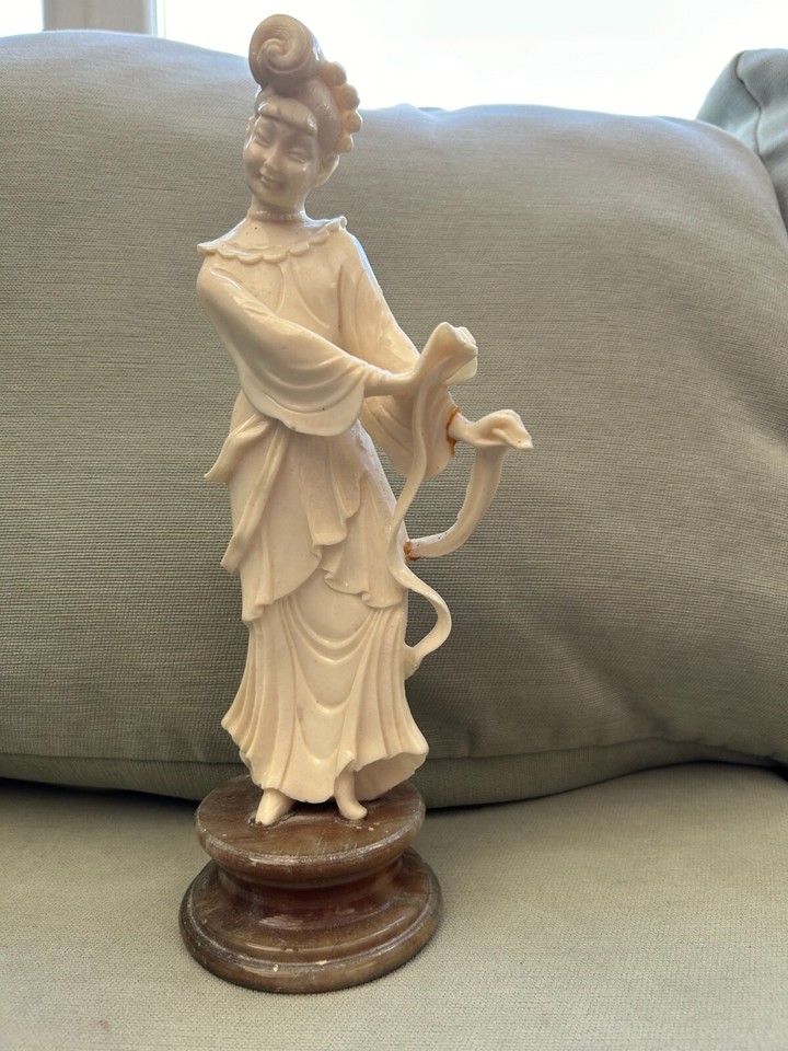 Vintage Japanese Lady Figurine on Plinth, 12 in tall eBay