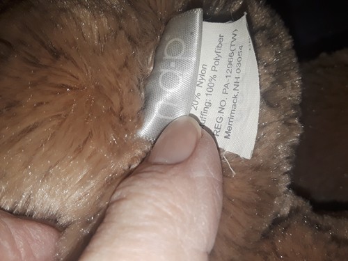 Brookstone NAP Brown Bear With Scarf 14" Plush Stuffed Animal Embroidered Nose - Picture 5 of 5