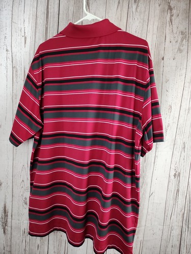 Nike Golf Dri-Fit Polo Shirt Men's Sz XL Deep Pink Multicolor Stripes PINK LOGO - Picture 4 of 14