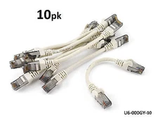 10-PACK 6 inch CAT6 Network UTP Ethernet RJ45 Full 8-Wire Patch Cable, Grey