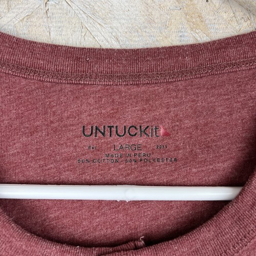 UNTUCKit Men’s Jericho Short Sleeve Henley Shirt Adult Large Red - Picture 6 of 9