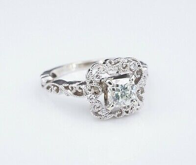 Shane Co 1 2ct 14k Vintage Style Diamond Halo Engagement Ring
