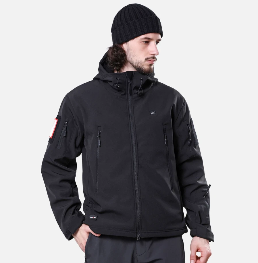 MEN'S HEATED JACKET DETACHABLE HOOD WITH 7.4V BATTERY PACK | eBay