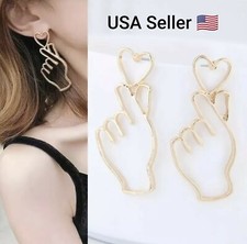 New Korean Simple Hollow Hand Stud Earrings Women Jewelry Fashion Abstract Art