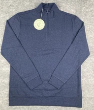 Criquet Mens Pullover Quarter Zip Large 100% Cotton Performance Golf Athleisure