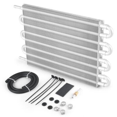 Universal 8-Row Remote Transmission Oil Cooler Kit - Aluminum Radiator For Automatic Or Manual Transmissions 4 thumbnail image