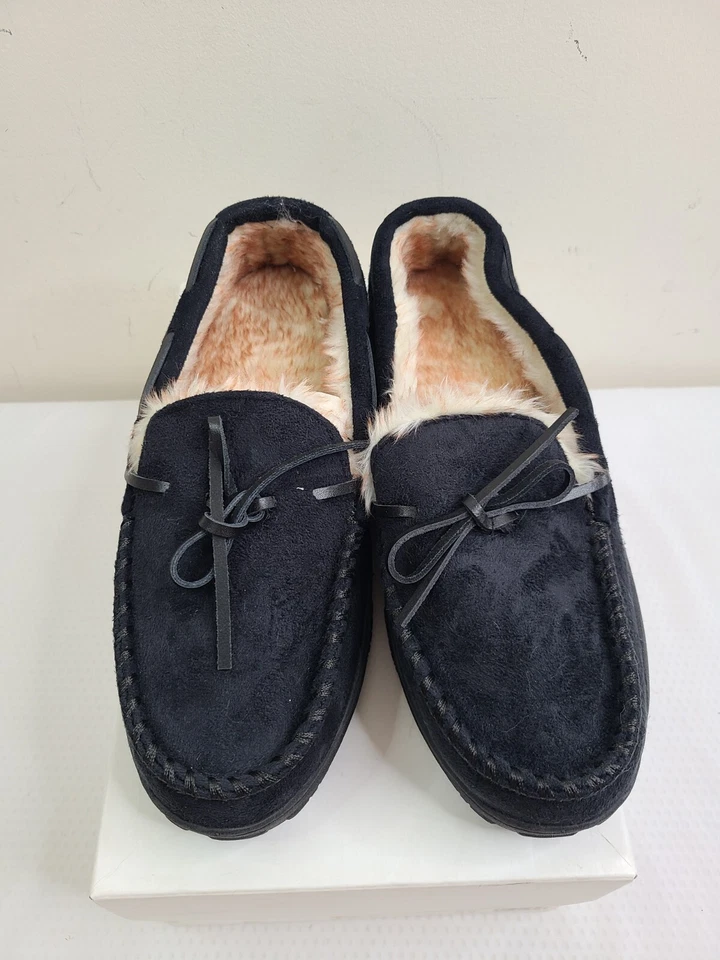 Calvin Klein Hombres Negro Cuero Caído Kaleb Zapatillas Talla US 9M 34F0888-NEGRO NUEVO Foto 4 de 4