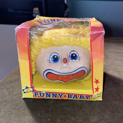 Fibre Craft - FUNNY BABY DOLL HEAD - CLOWN Yellow Pigtail #3122-99 NEW IN BOX