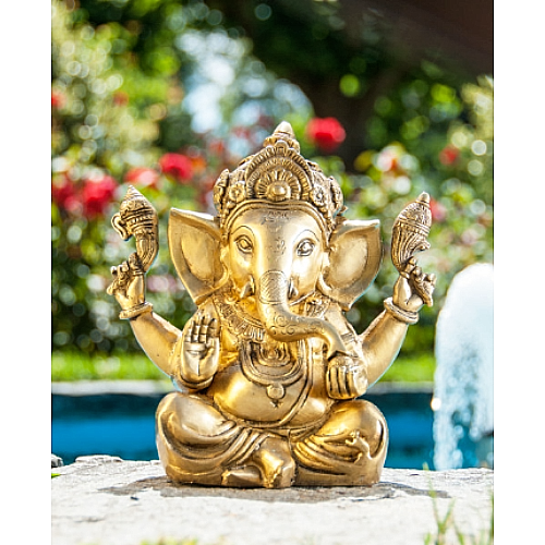 Ganesha aus Messing 4,2 kg 23 cm Elefantengott Hinduismus Buddhismus Buddhafigur - Bild 1 von 1