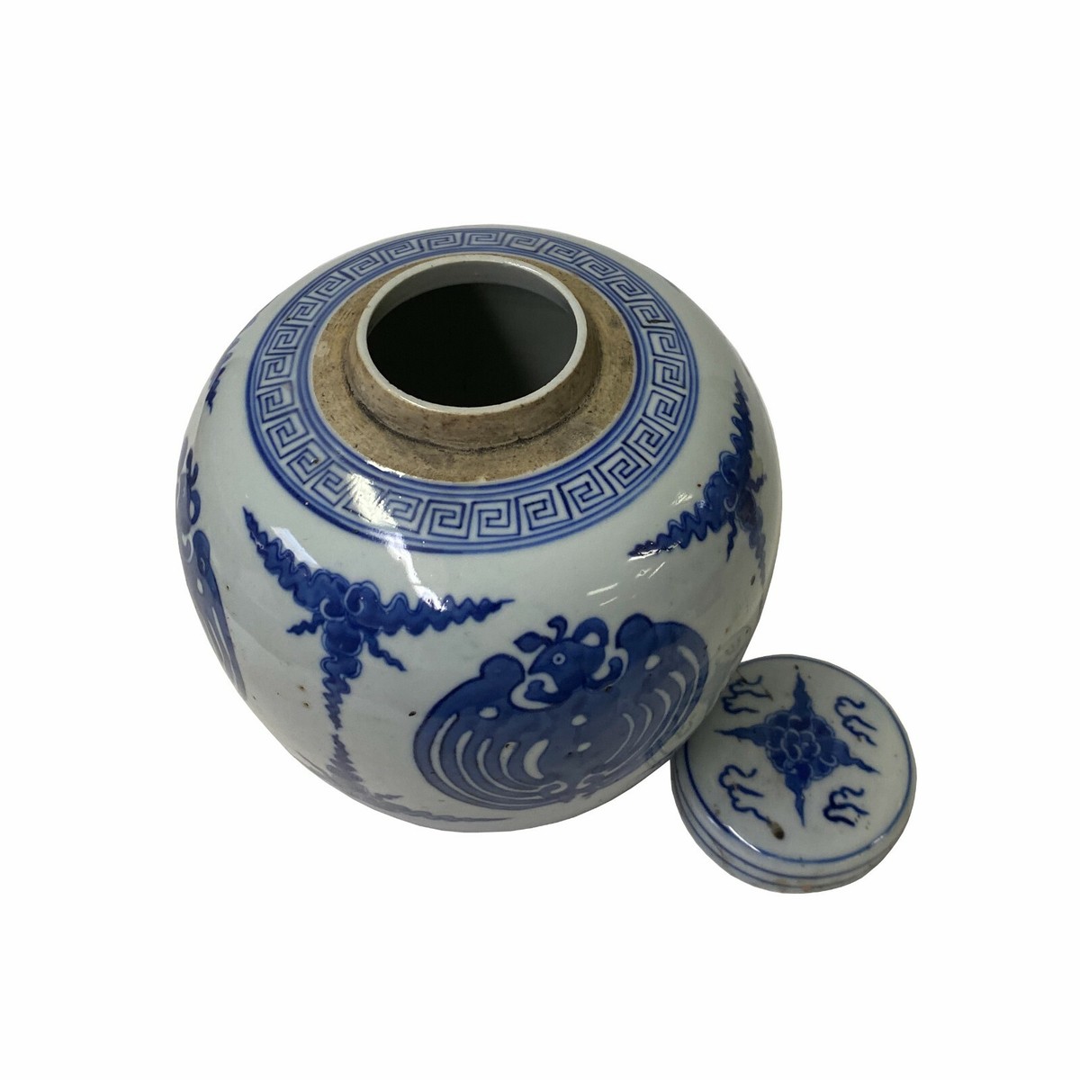 Hand-paint Artistic Phoenix Graphic Blue White Porcelain Ginger Jar ws1728S Hand-paint Artistic Phoenix Graphic Blue White Porcelain Ginger Jar ws1728S