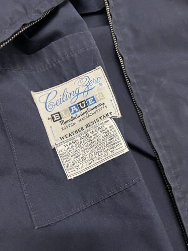 Giacca da lavoro vintage anni 60 Scoville cerniera blu navy ritagliata media - Foto 5 di 5