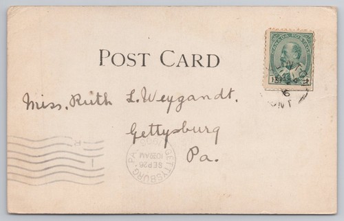 Vintage Postcard The Red Man's Fact Native American Woman in Canoe - Picture 2 of 2