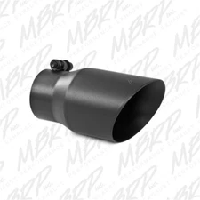 MBRP Tip 3in Round x 4in Inlet OD Dual Walled Angled Black Tip - Fits all 3in