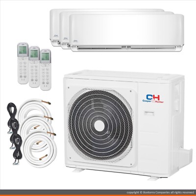 Cooper & Hunter Mini Split AC Heat Pump Ductless 3 Zone 9000 12000 18000 BTU