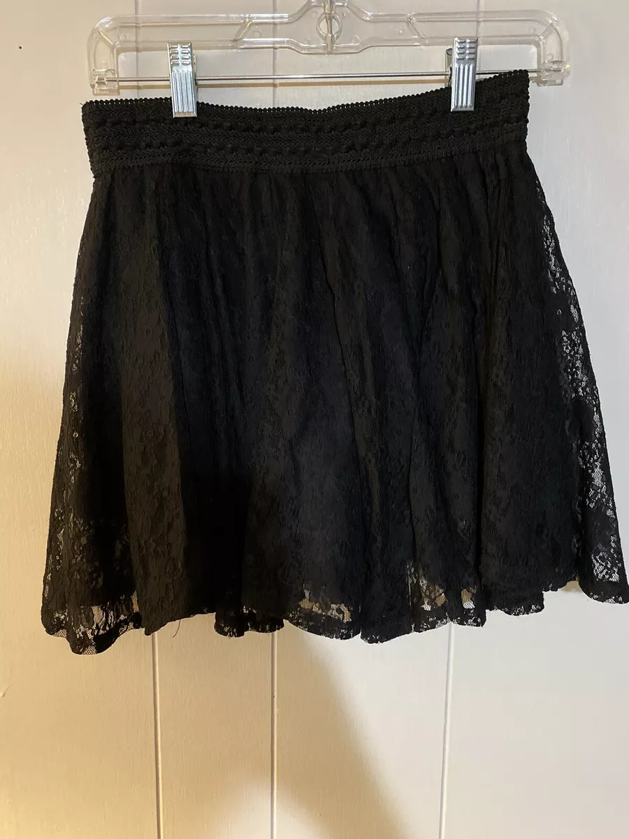 Black lace skirt size clearance 14