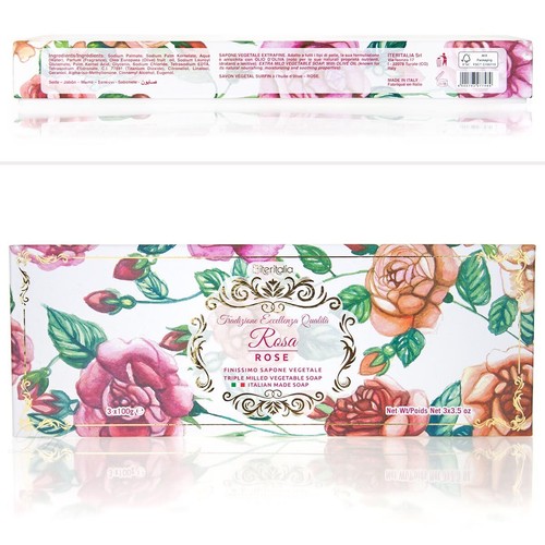 Iteritalia Box Geschenkset Rosa Sculpture Seife 3 x 100 g - Bild 2 von 2