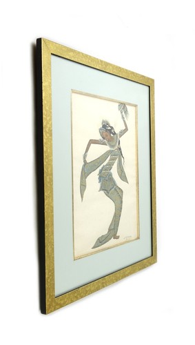 Quadro vintage ballerini balinesi indonesiani Bali firmato Wayang Regug - Foto 5 di 6