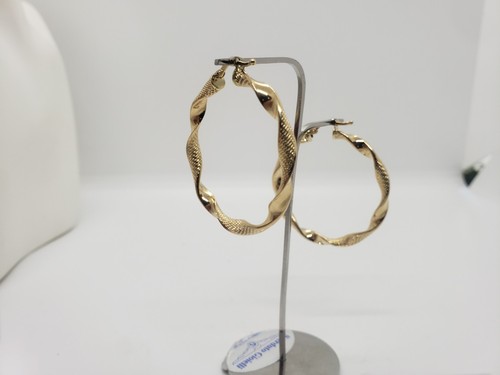 ORECCHINI A CERCHIO GRANDI DIMENSIONI TORCION IN ORO GIALLO 18KT 3,5 GR. (5970) - Foto 3 di 10