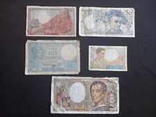 FRANCE 5 + 10 + 20 + 50 + 200 FRANCS Banknotes - Circulated / Damaged