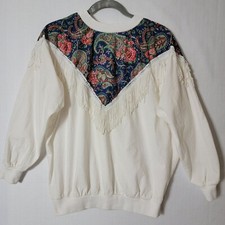 Circle T Cowgirls Southwestern Shirt Size M Long Sleeve Pullover Vintage U.S.A.
