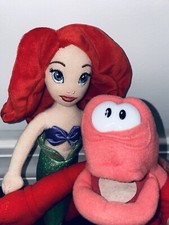 Disney Store The Little Mermaid Plush Lot Ariel Sebastian Crab Stuffed Animals