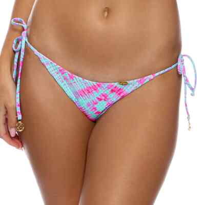 Luli Fama L41911 Shock Waves Seamless Reversible Wavy Tie Side Bottoms Size XS