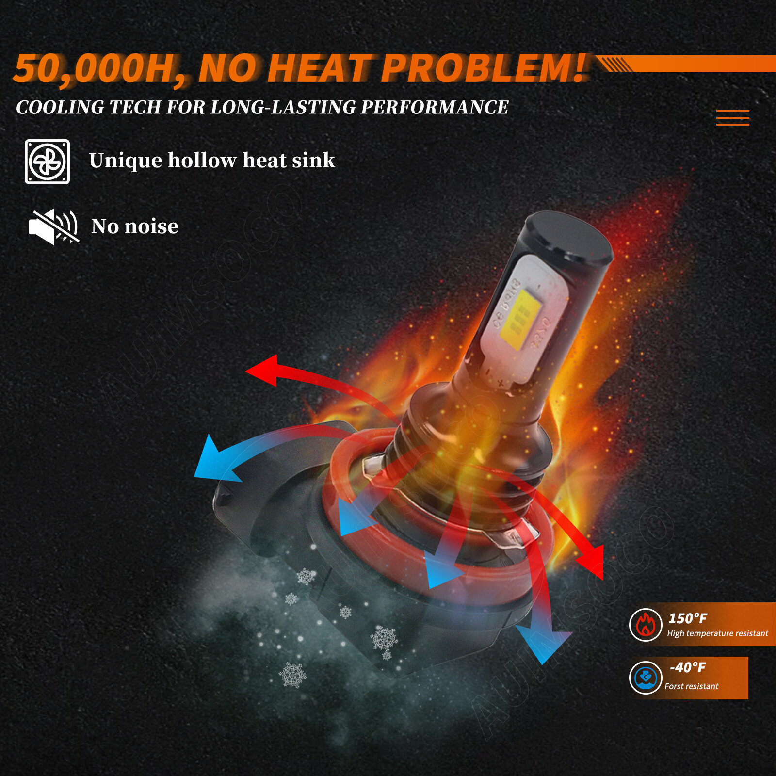 6500K White LED Headlights AUXITO H11/H8/H9 LED Headlight Bulbs - Super Bright 6500K White, 360,000LM Kit H11 H8 H9 LED Bulbs Super Bright - Foto 8