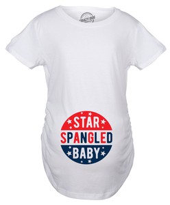 Maternity Star Spangled Baby Pregnancy Tshirt Cute 4th Of July Tee