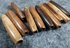 (10) OLD 1 1/2" Bone Hair Pipe Sioux Indian Beads Breastplate Fur Trade 1700's