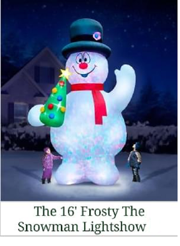 Frosty The Snowman 16' Inflatable Christmas Lightshow Outdoor Holiday Decoration