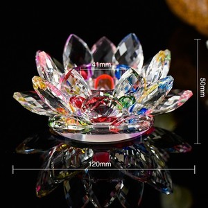 Détails Sur Verre En Cristal Multi Fleur De Lotus Bougie Support Lampe Thé Rotatif Système