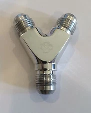 Z120P -6AN "Y" Block Fuel Y Fitting Junction Coupler T 6/6/6 -6/-6/-6 POLISHED