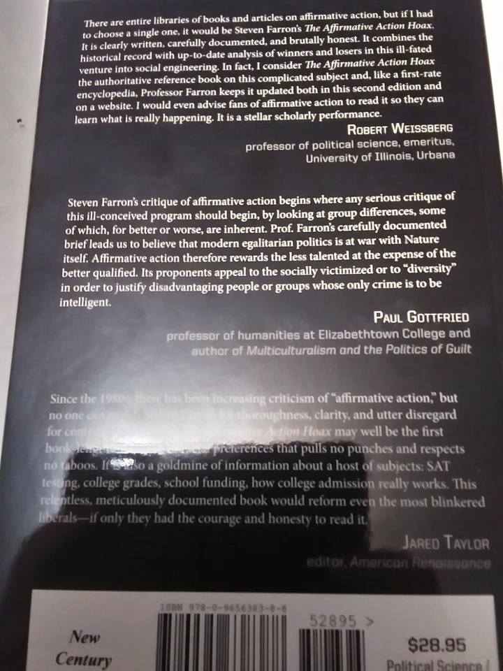 THE AFFIRMATIVE ACTION HOAX By Steven Farron PB 2010 - Image 2 of 4