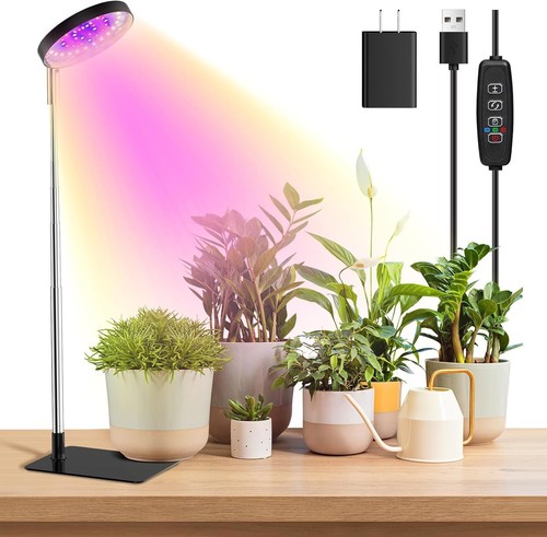 LBW Grow Light for Indoor Plants, Full Spectrum Desk LED Plant Light ...