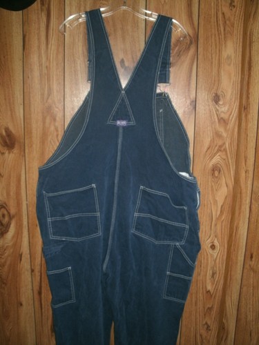 Vintage Big Smith Carpenter Blue Denim Work Overalls Bibs Men 42x27 Measured - Picture 7 of 8