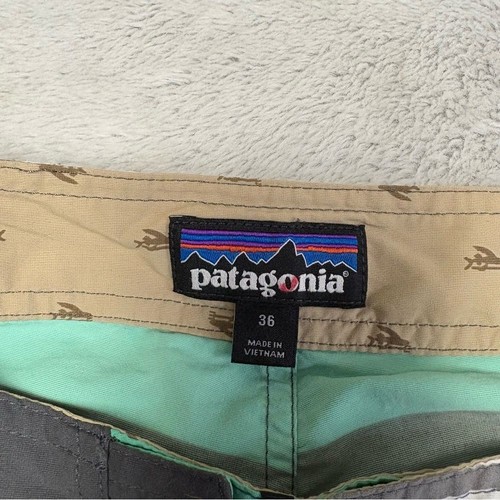 Patagonia Mens Wavefarer Board Shorts 19"Striped Quick Dry Surf Sz 36 - Picture 5 of 11