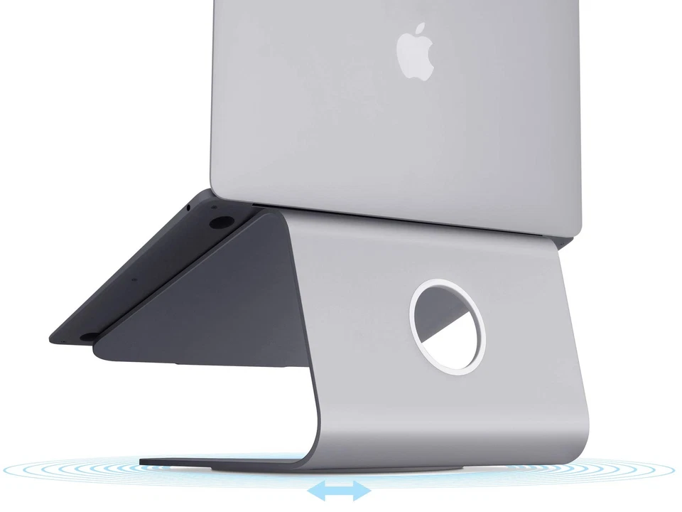 mStand360 Laptop Stand Space Gray Swivel Base Adjustable Height Cooling Design - Image 4 of 4