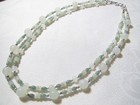 STERLING SILVER 23" DOUBLE STRAND GENUINE JADE BEADED NECKLACE — photo 1