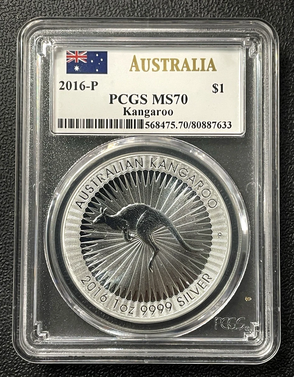 Australian Kangaroo Grade MS 70 PCGS Certified Silver Bullion