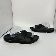 Oofos OOahh Black Recovery Slide Sandals Men 12 US