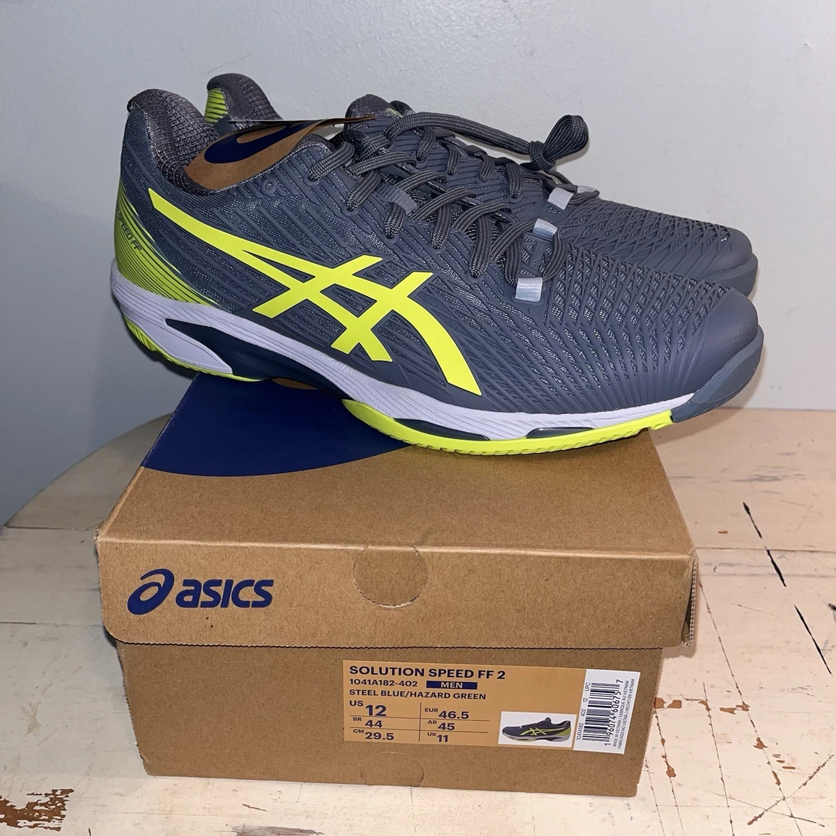 Asics Solution Speed FF 2 Steel Blue Hazard Green for sale | eBay