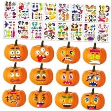 96 Mini Pumpkin Decorating Stickers for Halloween Craft Sets Style-C