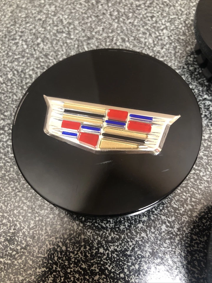 Tapacubos centrales de rueda 4 piezas Cadillac ATS CTS DTS SRX STS XLR XTS 2-5/8" negro Foto 3 de 4