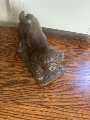 Doris Linder Cast Metal Bronze Styled Pug Statue