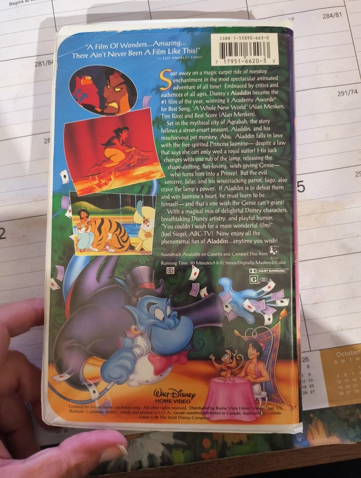 Walt Disney Aladdin Black Diamond the Classics Collection VHS 1993 - Image 3 of 4