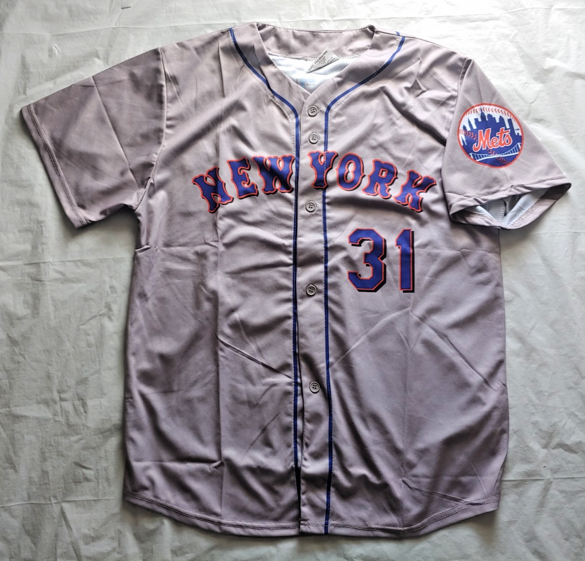 Grey Mike Piazza #31 New York Mets SGA Jersey - Size Large / L