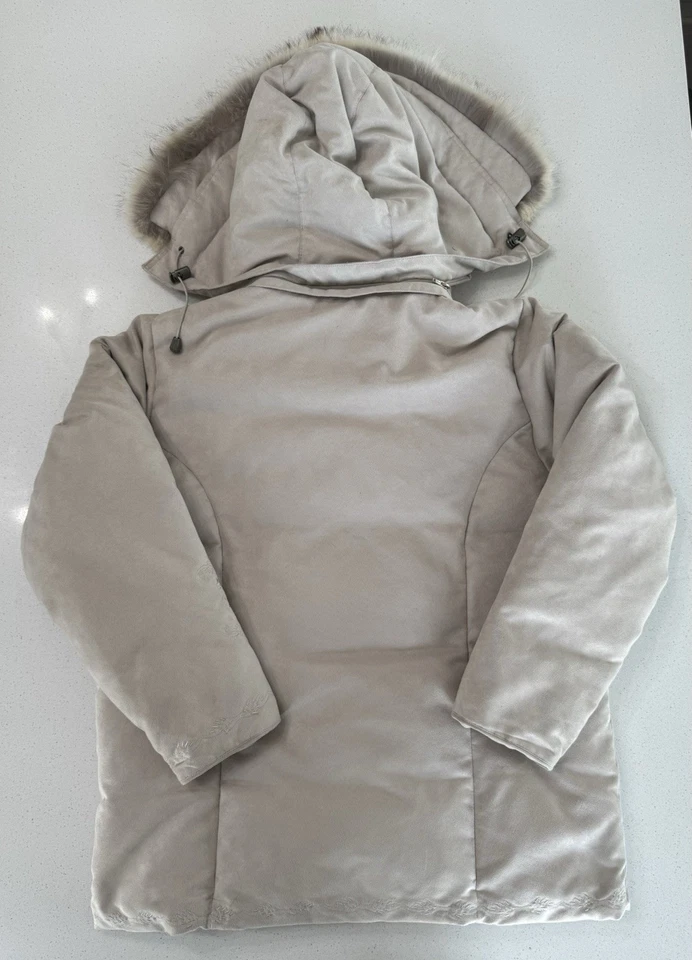Chaqueta Parka Cabela's Plumón Mujer XL Gris Piel Capucha Plumón de Ganso 550 Abrigo Ártico Foto 2 de 4