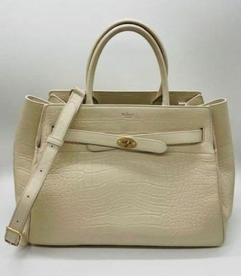 Mulberry Bayswater 2Way handbag leather Cream Authentic From Japan